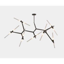 14 Light Modern Contemporary Chandelier Light (Black Golden)