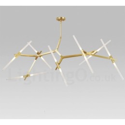 14 Light Modern Contemporary Chandelier Light (Black Golden)