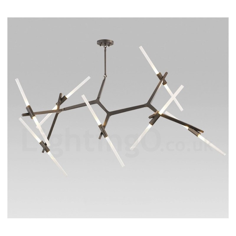 14 Light Modern Contemporary Chandelier Light (Black Golden)