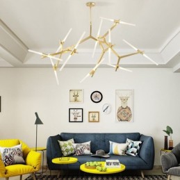 Modern Contemporary 20 Light Chandelier Light (Black Golden)