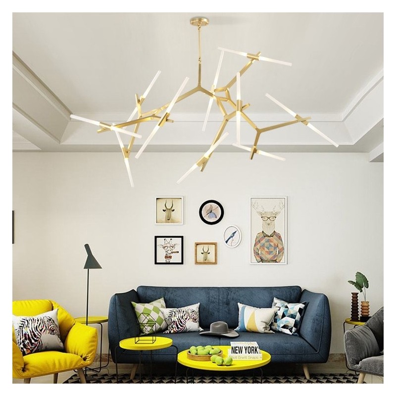 Modern Contemporary 20 Light Chandelier Light (Black Golden)