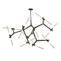 Modern Contemporary 20 Light Chandelier Light (Black Golden)