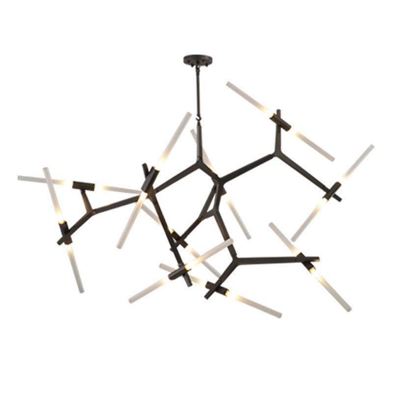 Modern Contemporary 20 Light Chandelier Light (Black Golden)