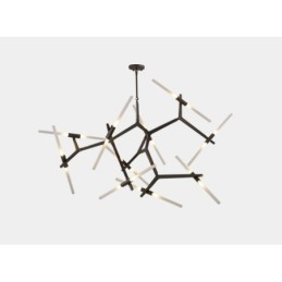 Modern Contemporary 20 Light Chandelier Light (Black Golden)
