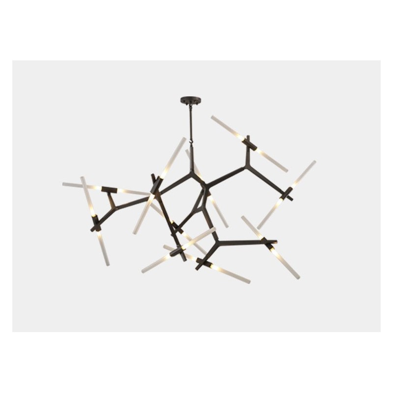 Modern Contemporary 20 Light Chandelier Light (Black Golden)