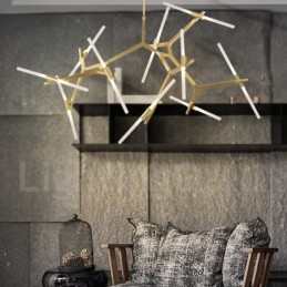 Modern Contemporary 20 Light Chandelier Light (Black Golden)