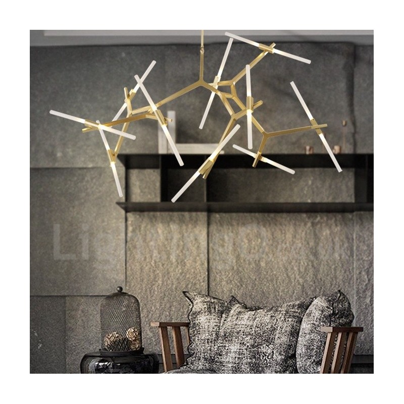 Modern Contemporary 20 Light Chandelier Light (Black Golden)