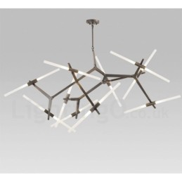 Modern Contemporary 20 Light Chandelier Light (Black Golden)