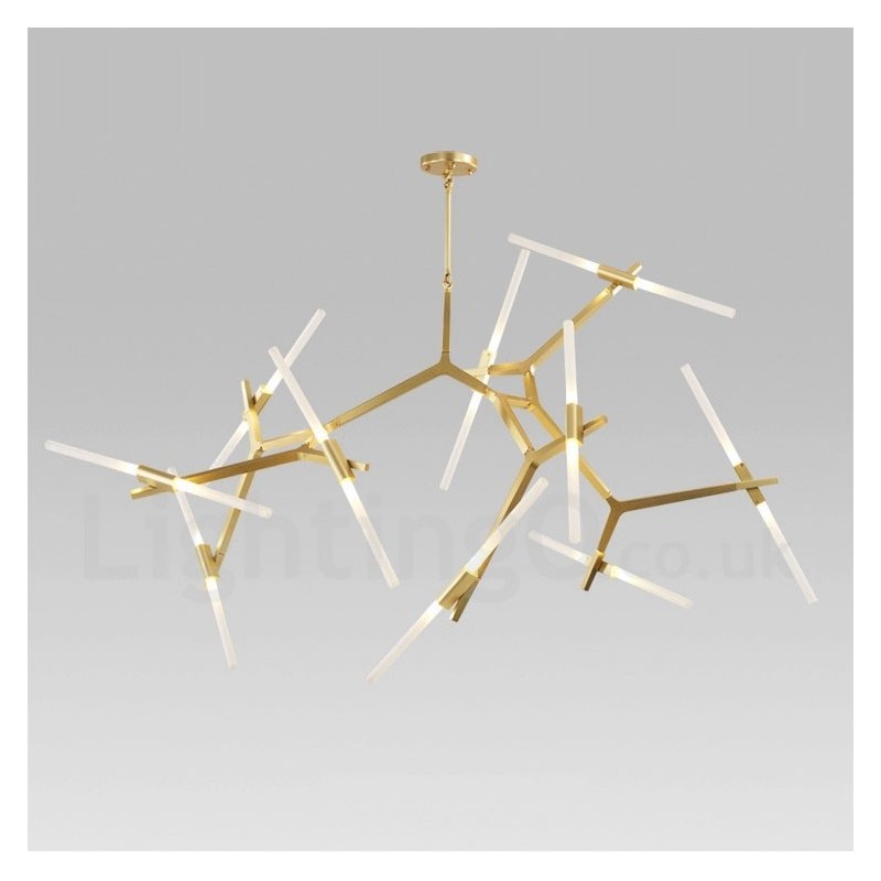 Modern Contemporary 20 Light Chandelier Light (Black Golden)