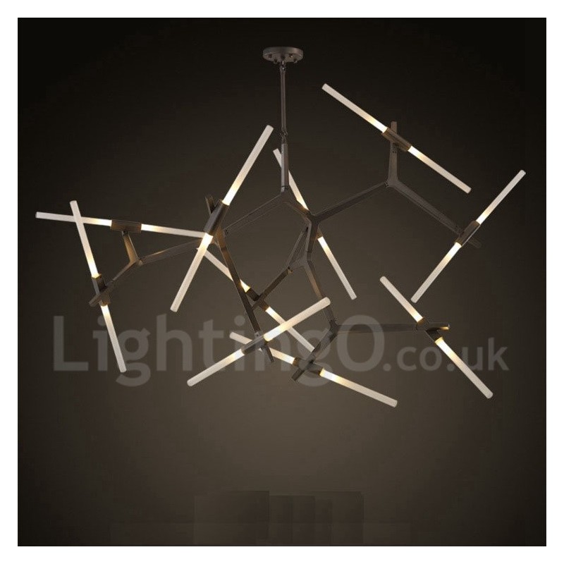 Modern Contemporary 20 Light Chandelier Light (Black Golden)