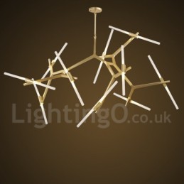 Modern Contemporary 20 Light Chandelier Light (Black Golden)