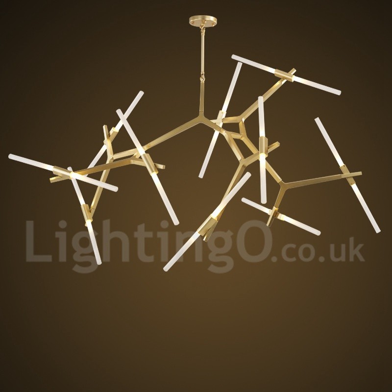 Modern Contemporary 20 Light Chandelier Light (Black Golden)