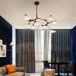 Black 8 Light Modern Contemporary Chandelier Lamp