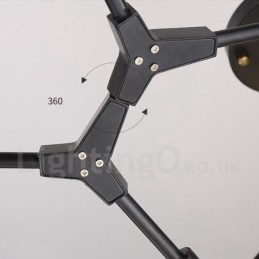 Black 8 Light Modern Contemporary Chandelier Lamp