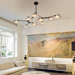 Black 9 Light Modern Contemporary Chandelier Lamp