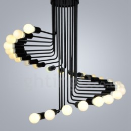 Black 26 Light Retro Vintage Modern Contemporary Chandelier Lamp Light