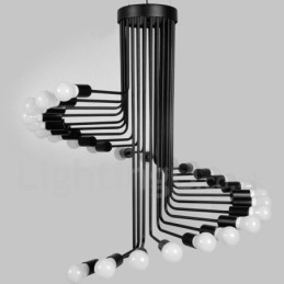 Black 26 Light Retro Vintage Modern Contemporary Chandelier Lamp Light