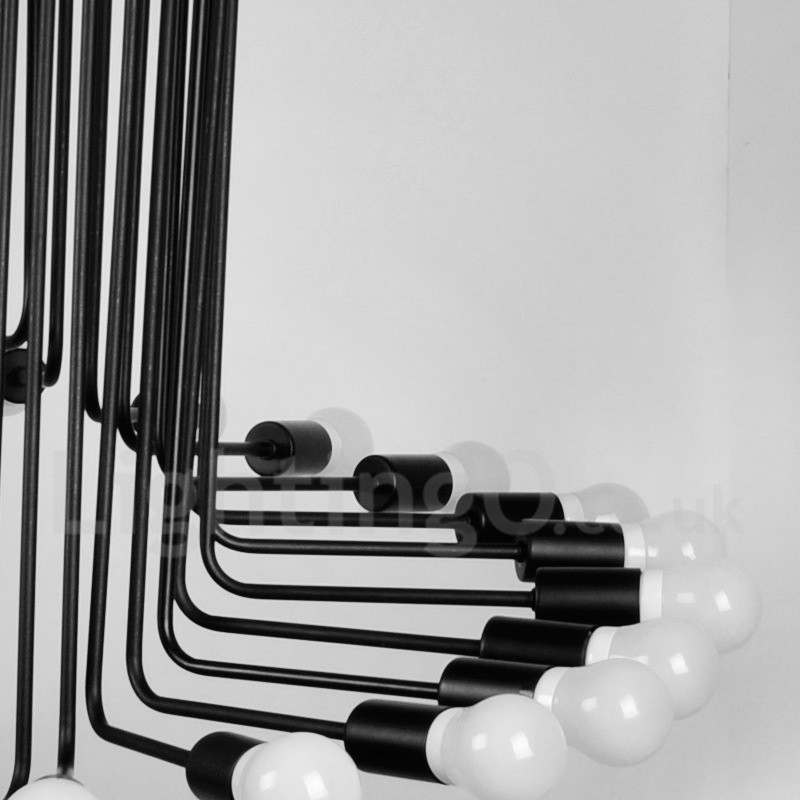 Black 26 Light Retro Vintage Modern Contemporary Chandelier Lamp Light