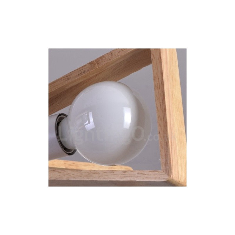 Wood Single Tier 8 Light Chandelier Lamp Modern Contemporary Style