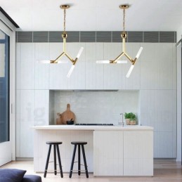 Modern Contemporary 2 Tier 4 Light Golden Chandelier Lamp