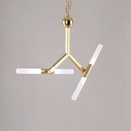 Modern Contemporary 2 Tier 4 Light Golden Chandelier Lamp