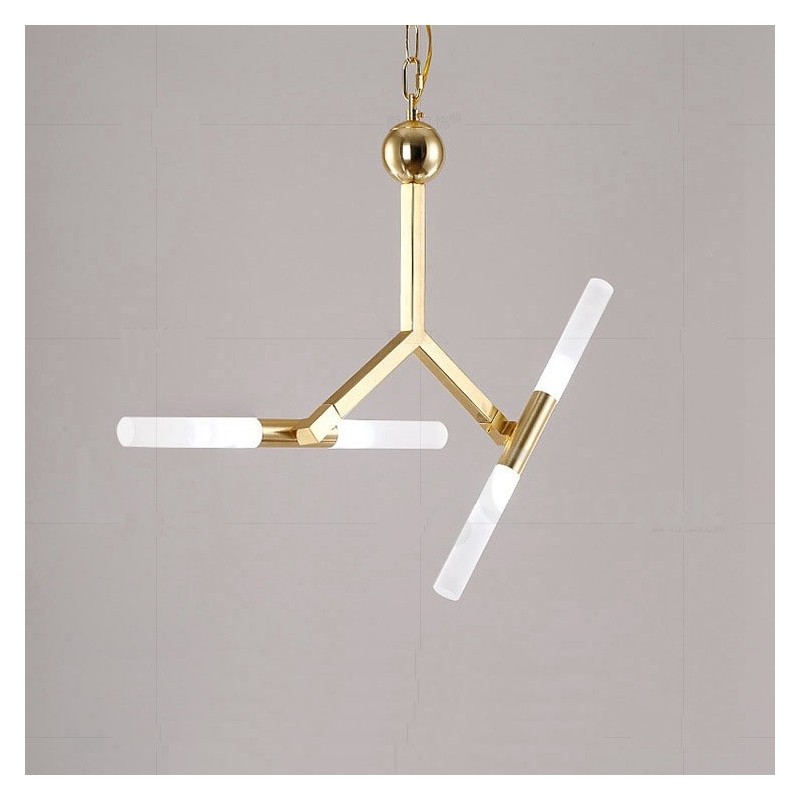 Modern Contemporary 2 Tier 4 Light Golden Chandelier Lamp