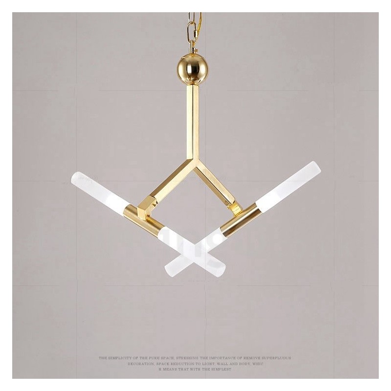 Modern Contemporary 2 Tier 4 Light Golden Chandelier Lamp