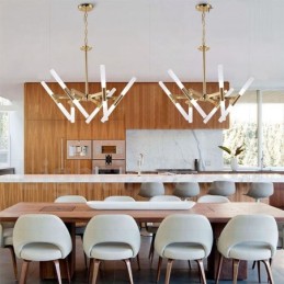 Modern Contemporary 2 Tier 12 Light Golden Chandelier Lamp