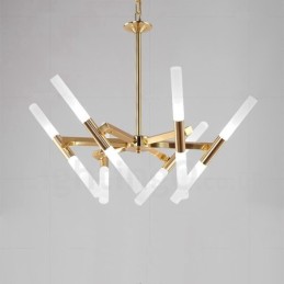 Modern Contemporary 2 Tier 12 Light Golden Chandelier Lamp