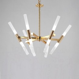 Modern Contemporary 2 Tier 12 Light Golden Chandelier Lamp