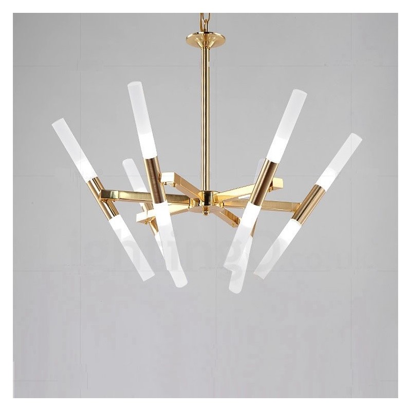 Modern Contemporary 2 Tier 12 Light Golden Chandelier Lamp