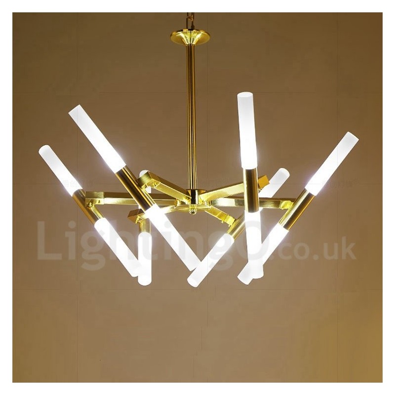 Modern Contemporary 2 Tier 12 Light Golden Chandelier Lamp