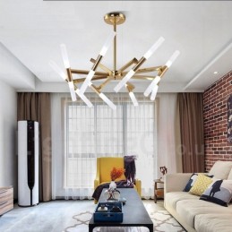 Modern Contemporary 2 Tier 16 Light Golden Chandelier Lamp