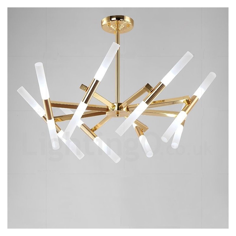 Modern Contemporary 2 Tier 16 Light Golden Chandelier Lamp