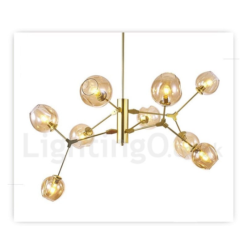 Chandelier with Glass Shade Modern Contemporary Style