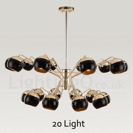 Contemporary Metal Chandelier Lamp with Glass Shade