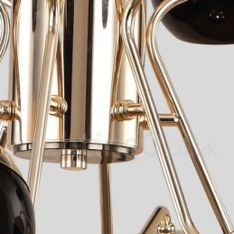 30 Light 2 Tier Modern Contemporary Metal Chandelier Lamp with Glass Shade