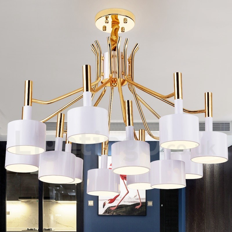Modern Contemporary 12 Light 2 Tier Chandelier Lamp Light