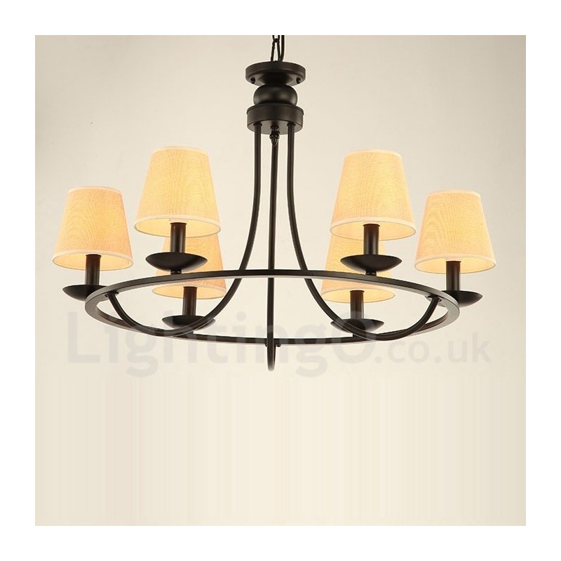 Country Retro 6 Light Single Tier Chandelier Lamp Light