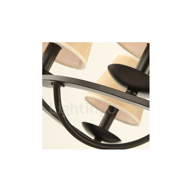 Country Retro 6 Light Single Tier Chandelier Lamp Light