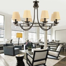 Country Retro 8 Light Single Tier Chandelier Lamp Light