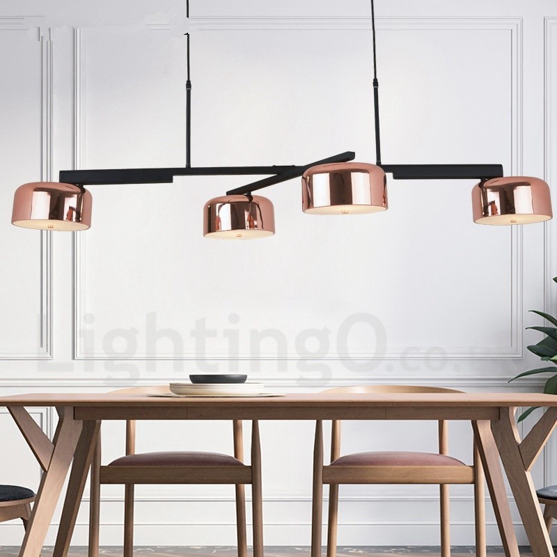 4 Light Single Tier Modern Contemporary Rotatable Chandelier Light
