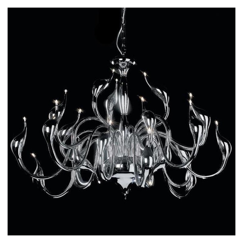 24 Lights Modern Swan Chandelier Light G4 Chrome Plating Bulb Included