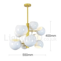 White 10 Light Modern Contemporary Chandelier Lamp Light