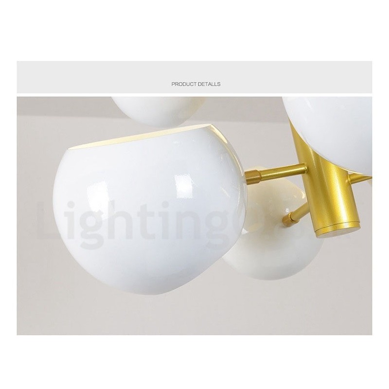 White 10 Light Modern Contemporary Chandelier Lamp Light