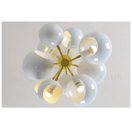 White 10 Light Modern Contemporary Chandelier Lamp Light
