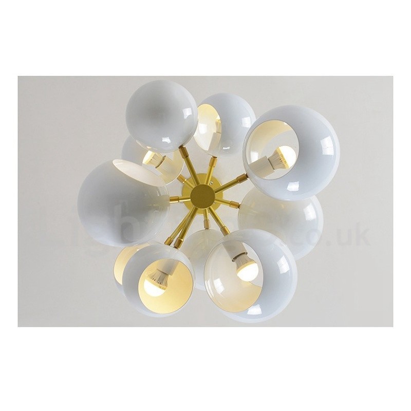 White 10 Light Modern Contemporary Chandelier Lamp Light