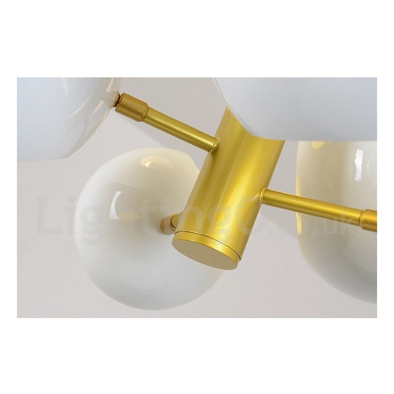 White 10 Light Modern Contemporary Chandelier Lamp Light