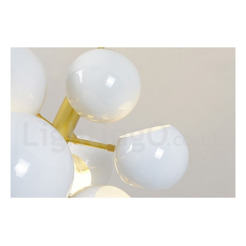 White 10 Light Modern Contemporary Chandelier Lamp Light