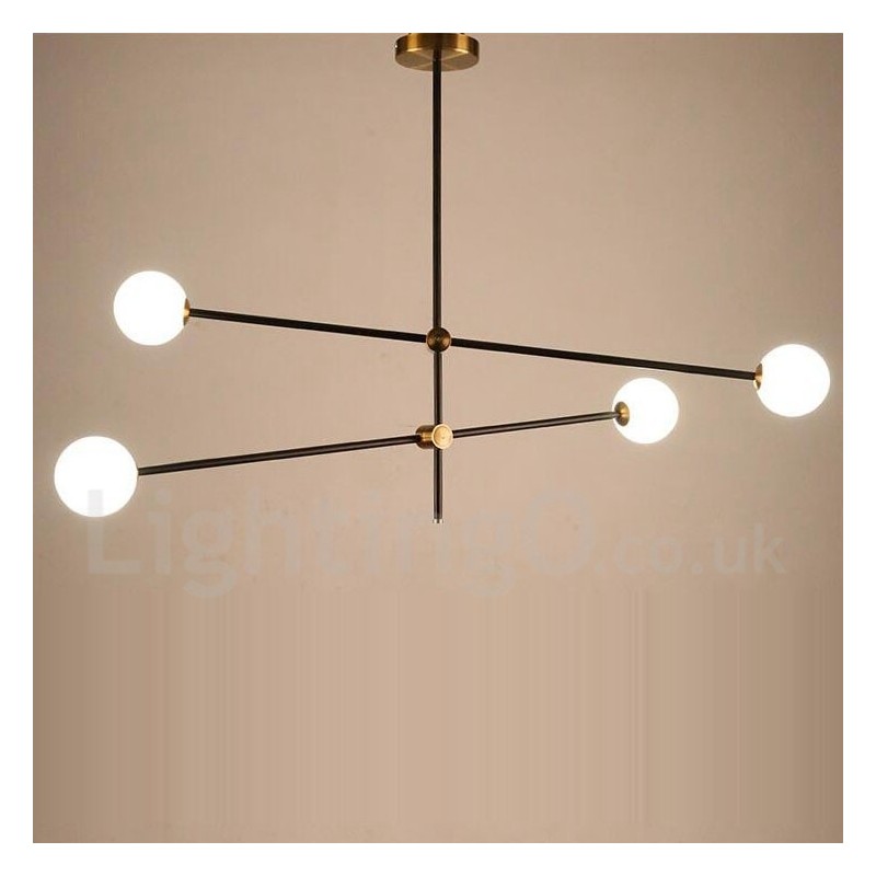 Modern Contemporary 4 Light 2 Tier Chandelier Light